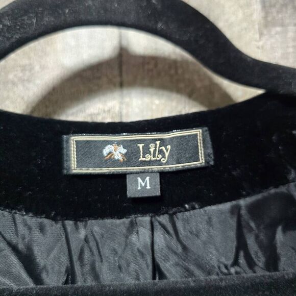 Lily Vintage Black Velour Blazer Cardigan - Picture 4 of 5